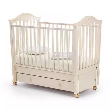 Nuovita Детская кровать Sorriso swing, продольный маятник, слоновая кость