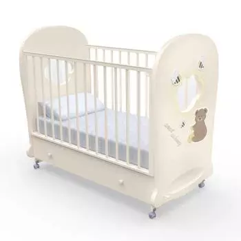 Nuovita Детская кровать Stanzione Honey Bear, поперечный маятник, ваниль