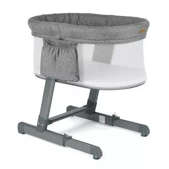 Nuovita Детская приставная кроватка "Accanto Bonta", темно-серый лён