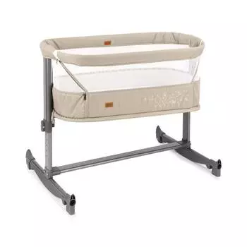 Nuovita Детская приставная кроватка "Accanto Vicino", полозья для качания, олива