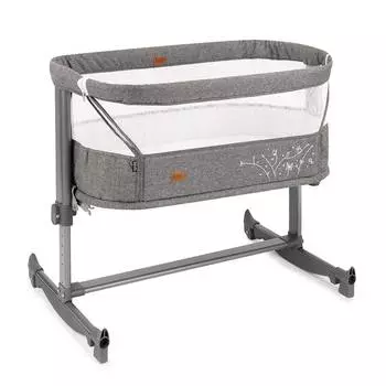 Nuovita Детская приставная кроватка "Accanto Vicino", полозья для качания, темно-серый