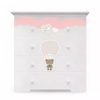 Nuovita Детский комод Stanzione Cute Bear, белый