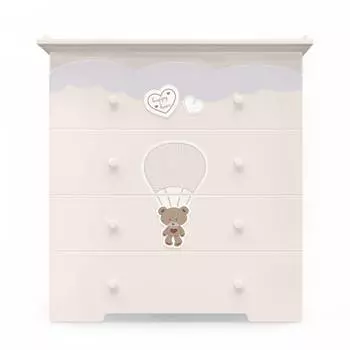 Nuovita Детский комод Stanzione Cute Bear, ваниль
