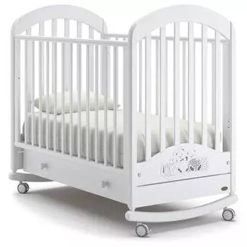 Nuovita Кроватка детская Grano dondolo, качалка-колесо, белый