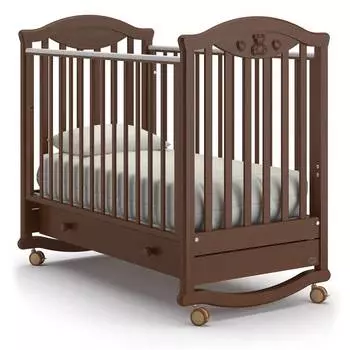 Nuovita Кроватка детская Lusso Dondolo, качалка-колесо, темный орех