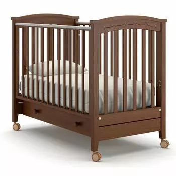 Nuovita Кроватка детская Perla Solo, без качания, темный орех