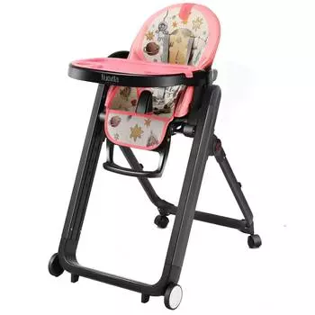 Nuovita Стульчик для кормления Futuro Senso Nero, розовый космос