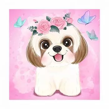 Origami Алмазная мозаика "Милый щенок", 30х30 см