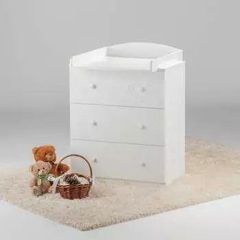 ОСТРОВОК УЮТА Комод детский "Птенчики" съемный пеленальный стол, белый