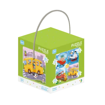 Пазл DODO 4 в 1 Транспорт (на английском языке)