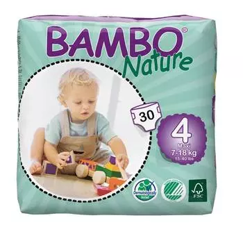 Подгузники Bambo Nature Max 7-18 кг (30 шт)