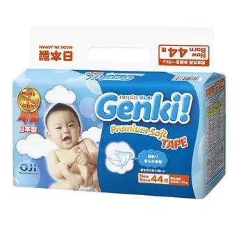 Подгузники Genki NB (до 5 кг), 44 шт