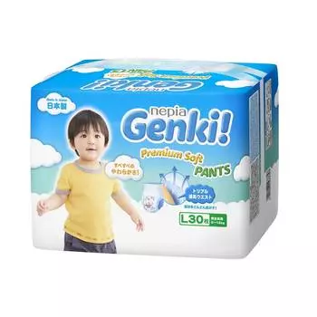 Подгузники-трусики Genki L (9-14кг), 30 шт