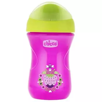 Поильник Chicco Easy Cup (носик ободок), 1 шт.,12 мес+, 266 мл., розовый/клубничка