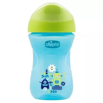Chicco Поильник Easy Cup (носик ободок), 12 мес+, 266 мл, синий/робот