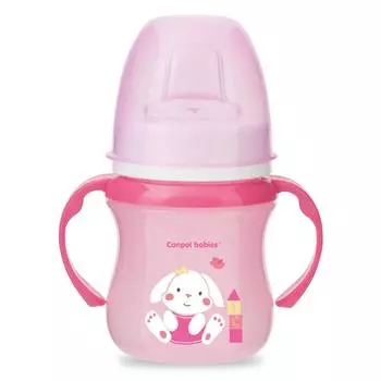 Поильник обучающий Canpol EasyStart Colourful animals с силиконовым носиком, 120 мл. 6 мес., 35/207, розовый