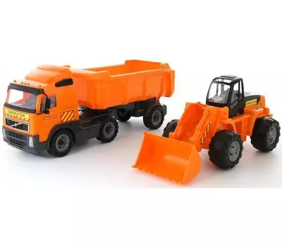 Полесье Автомобиль-самосвал с полуприцепом Volvo и трактор-погрузчик