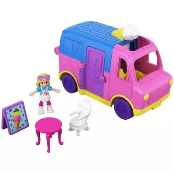 Polly Pocket Игровой набор Полливиль машинки "Грузовик с мороженым"