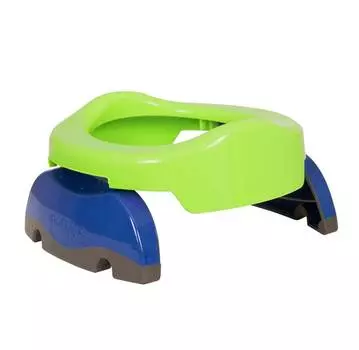 Potette Plus Дорожный складной горшок + 1 одноразовый пакет, зелёно-голубой