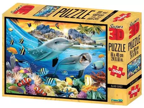 PRIME 3D "Закат на острове 10047" - 3D пазл