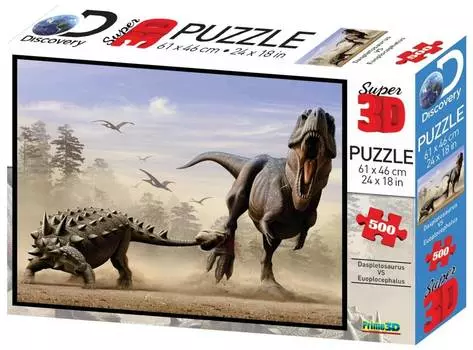 PRIME 3D Стерео пазл "Дасплетозавр против эвоплоцефала 10331"