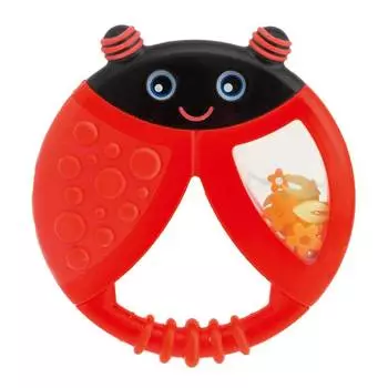 Прорезыватель Chicco Funny Relax Божья коровка, с погремушкой, 6+, 310411101