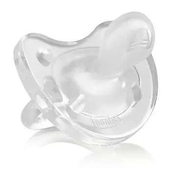 Пустышка Chicco Physio Soft 1 шт., 6-12 мес., силикон, прозрачная 310410150