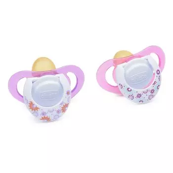 Пустышка латексная Chicco Physio "Нежность", 6-12 мес, (2 шт) 310410133