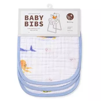 Qwhimsy Набор муслиновых нагрудников "Океан", 3 штуки, QBB003