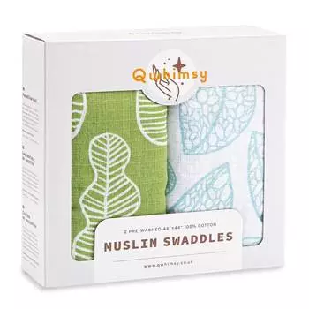 Qwhimsy Набор муслиновых пеленок "Экология", 2 штуки, QSB004