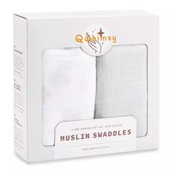 Qwhimsy Набор муслиновых пеленок "Монохромная", 2 штуки, QSB001