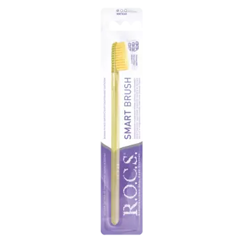 R.O.C.S Зубная щетка "Классическая", мягкая жесткость, прозрачно-жёлтая