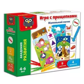 Развивающая игра VLADI TOYS VT5303-03 Маленький логик с прищепками