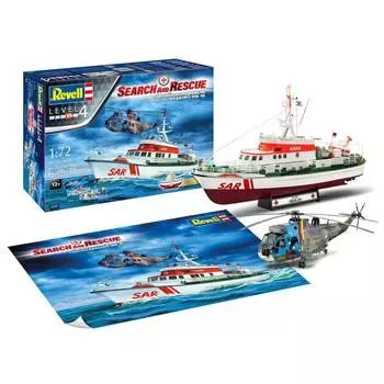Revell Подарочный набор "Поисково-спасательное судно "SAR Set - DGzRS Arkona + транспортный вертолёт Westland Sea King Mk 41", 1:72