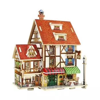 Rezark 3D Пазл Серия Домики Франции "Кафе", 35 элементов