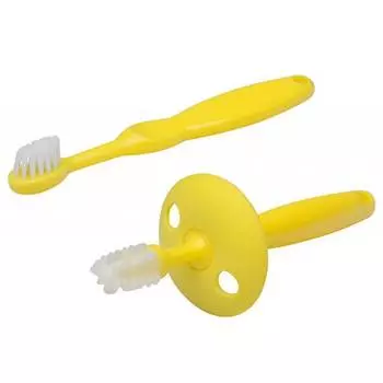 Roxy-kids Зубная щетка и щетка-массажер для малышей, желтая