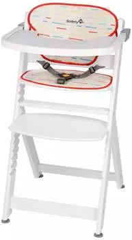 Safety 1st Стульчик для кормления Timba Red Lines/White Wood и мягкий вкладыш