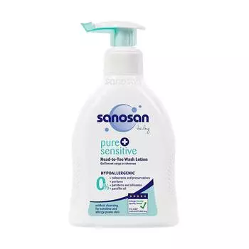 Sanosan Средство для купания Pure+Sensitive, 200 мл