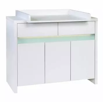 Schardt Пеленальный комод Planet Turkis, белый/бирюзовый