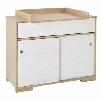 Schardt Пеленальный комод Slide Oak, белый/натуральное дерево