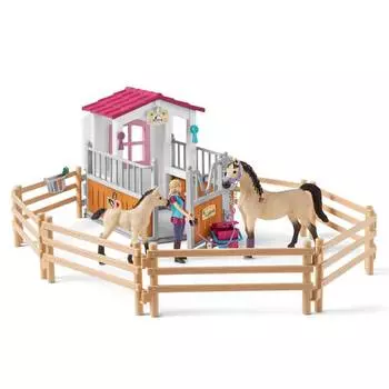 Schleich Игровой набор "Стойло с арабской лошадью и жеребенком"