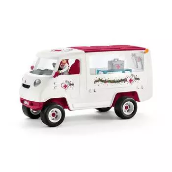SCHLEICH Пикап ветеринарной службы с лошадью 42370