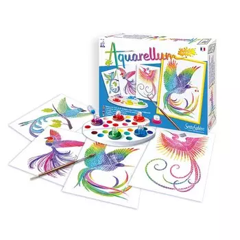 SentoSphere Акварельная раскраска "Райские птицы"