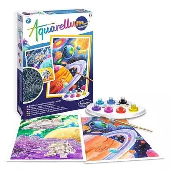 SentoSphere Акварельные раскраски "Космос", светятся в темноте