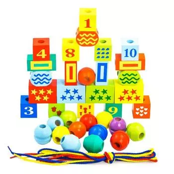 Aalatoys Шнуровка "Цифры", 35 предметов