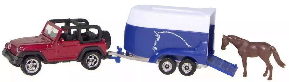 SIKU Джип с трейлером для перевозки лошадей