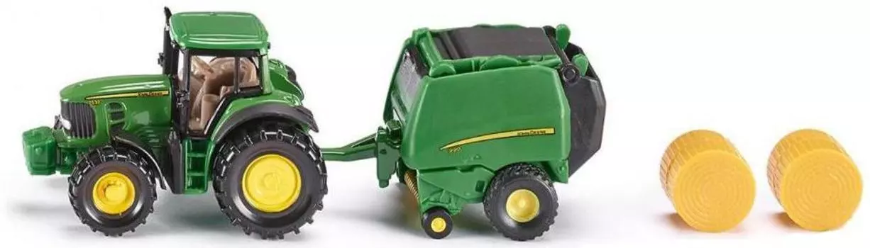 SIKU Трактор John Deere с пресс-подборщиком