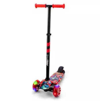 Small Rider Самокат со светящими колесами Turbo 2 Cartoons, (красный, синяя акула)