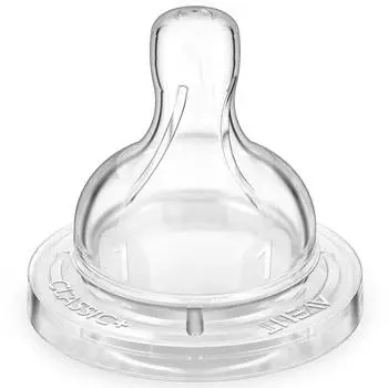 Соска Avent Classic силиконовая медленный поток, 2 шт., 0+, 82810