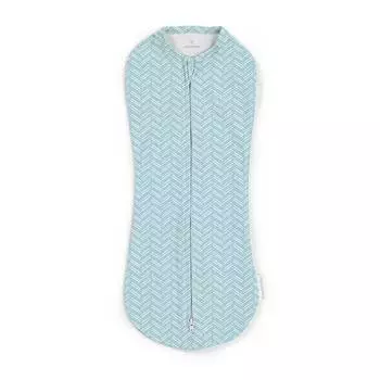Summer Infant Конверт для пеленания новорожденных на молнии SwaddlePod, размер S, бирюзовые зигзаги